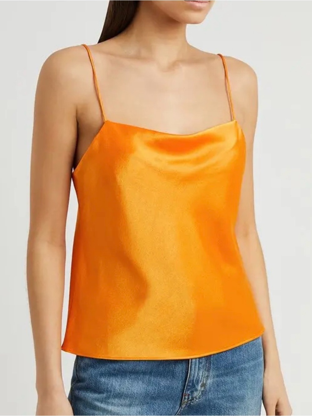 Cami NYC Satin Spaghetti-Strap Cami in Bright Orange